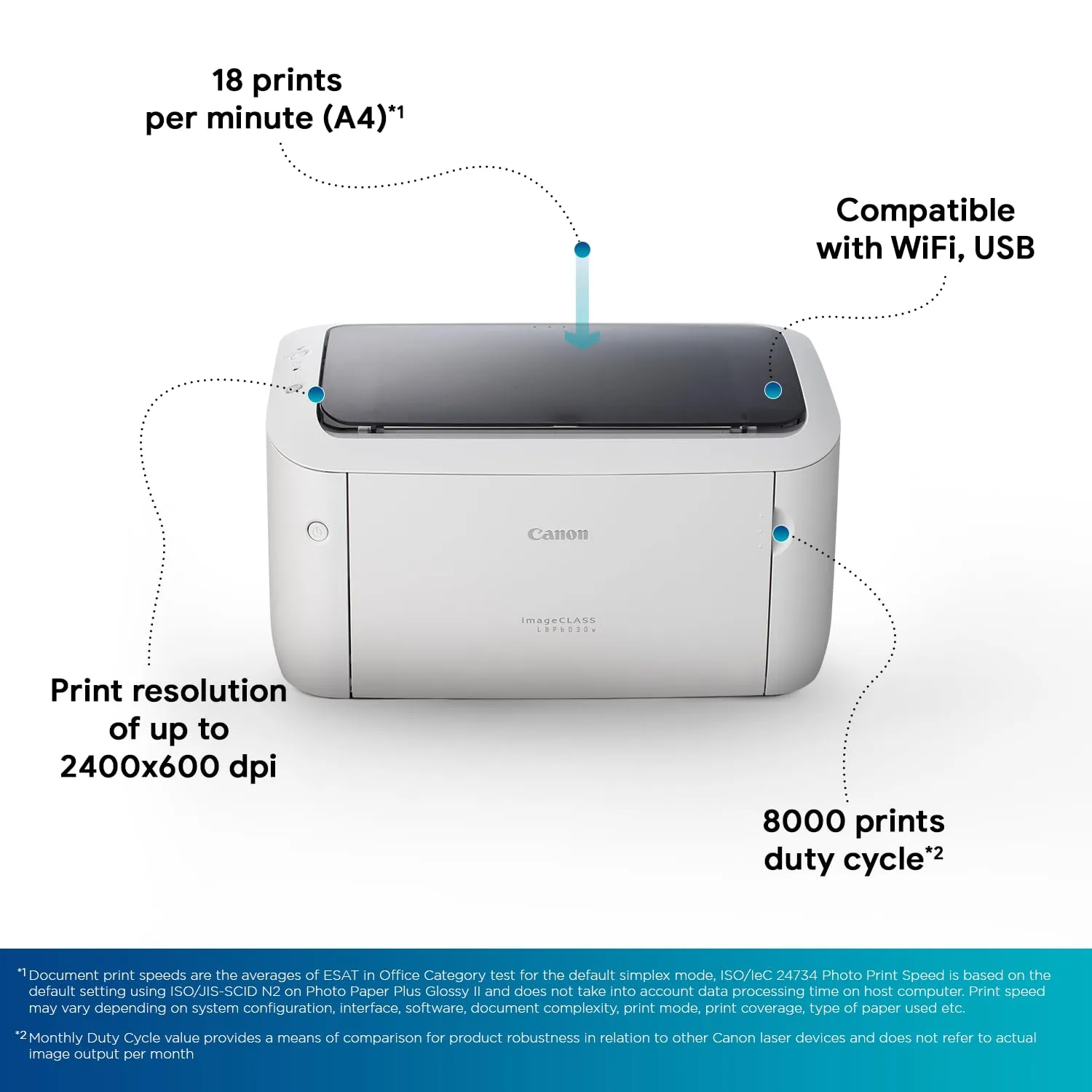 Canon Laser Printer LBP6030W A4 Single Function With WiFi view 4